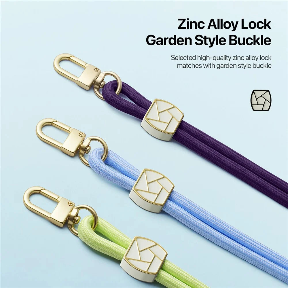 DUX DUCIS Garden Series Phone Lanyard Adjustable Neck Strap with Ice Crack Pattern - Dark Purple - 4