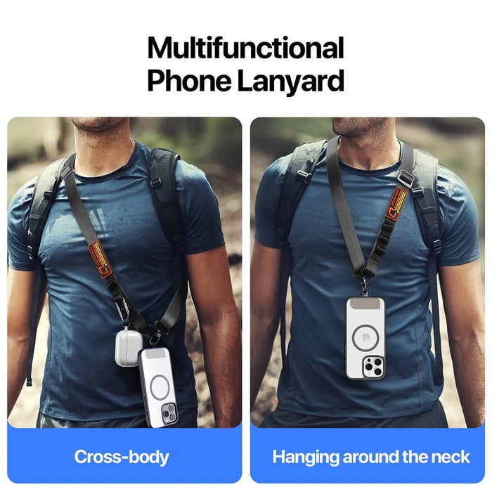 DUX DUCIS 2PCS  Outdoor Series Mobile Phone Long Lanyard Multifunctional Mobile Phone Strap - Black - 2