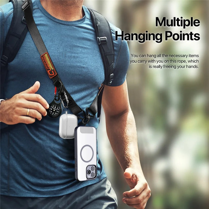 DUX DUCIS 2PCS  Outdoor Series Mobile Phone Long Lanyard Multifunctional Mobile Phone Strap - Black - 3