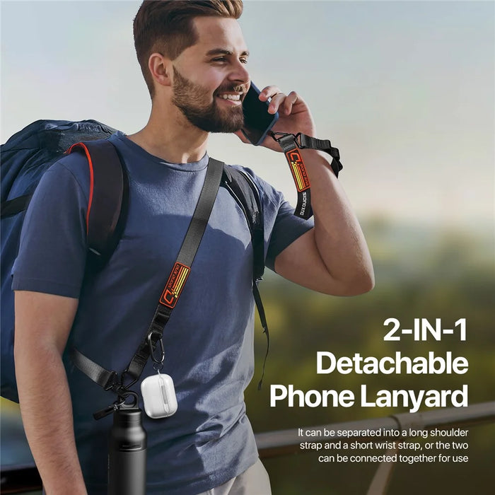 DUX DUCIS 2PCS  Outdoor Series Mobile Phone Long Lanyard Multifunctional Mobile Phone Strap - Black - 4
