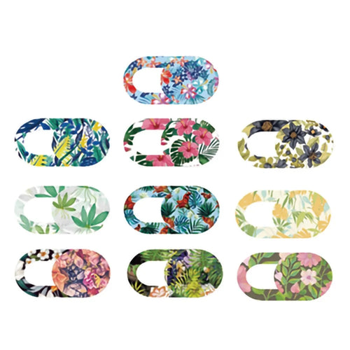 10Pcs / Set Flower Pattern Laptop Tablet Camera Cover Privacy Protection Webcam Slider Lid - 1