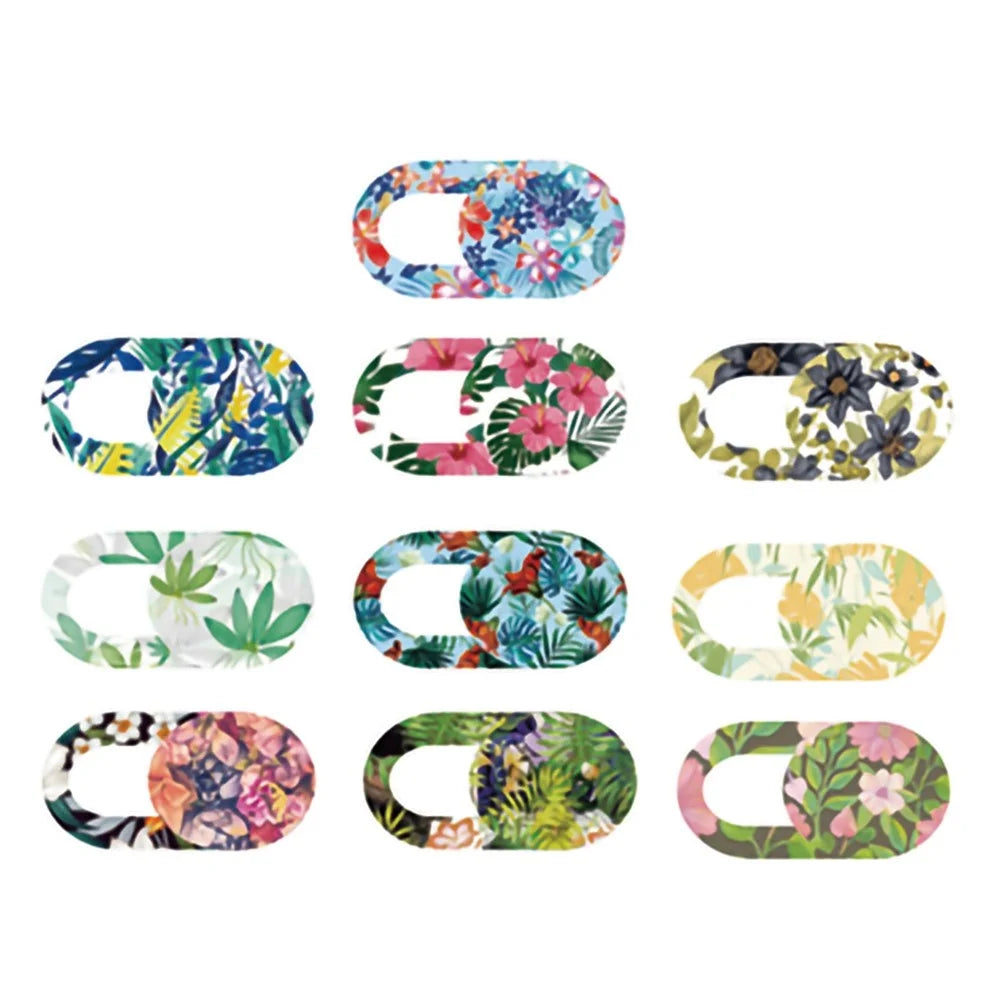 10Pcs / Set Flower Pattern Laptop Tablet Camera Cover Privacy Protection Webcam Slider Lid - 1