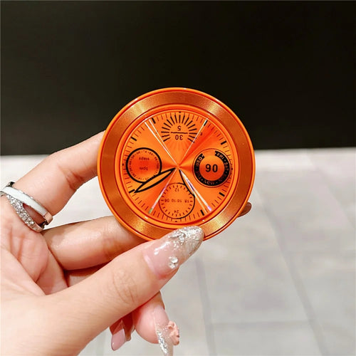 Foldable Ring Holder Magnetic Phone Stand with Adhesive for Home / Office - Orange - 1