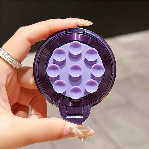 Suction Cup Phone Grip Adhesive Kickstand Magnetic Car Mount Ring Holder - Dark Purple - 1