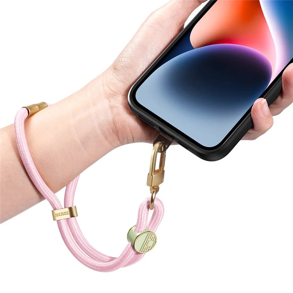 DUX DUCIS For Universal  Garden Series Phone Lanyard Adjustable Wrist Strap with Tile - Light Pink - 2