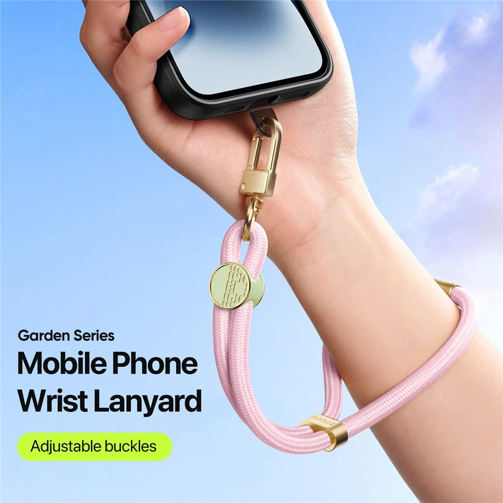 DUX DUCIS For Universal  Garden Series Phone Lanyard Adjustable Wrist Strap with Tile - Light Pink - 3