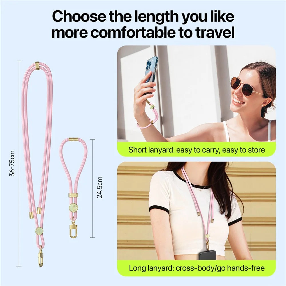 DUX DUCIS For Universal  Garden Series Phone Lanyard Adjustable Wrist Strap with Tile - Light Pink - 4