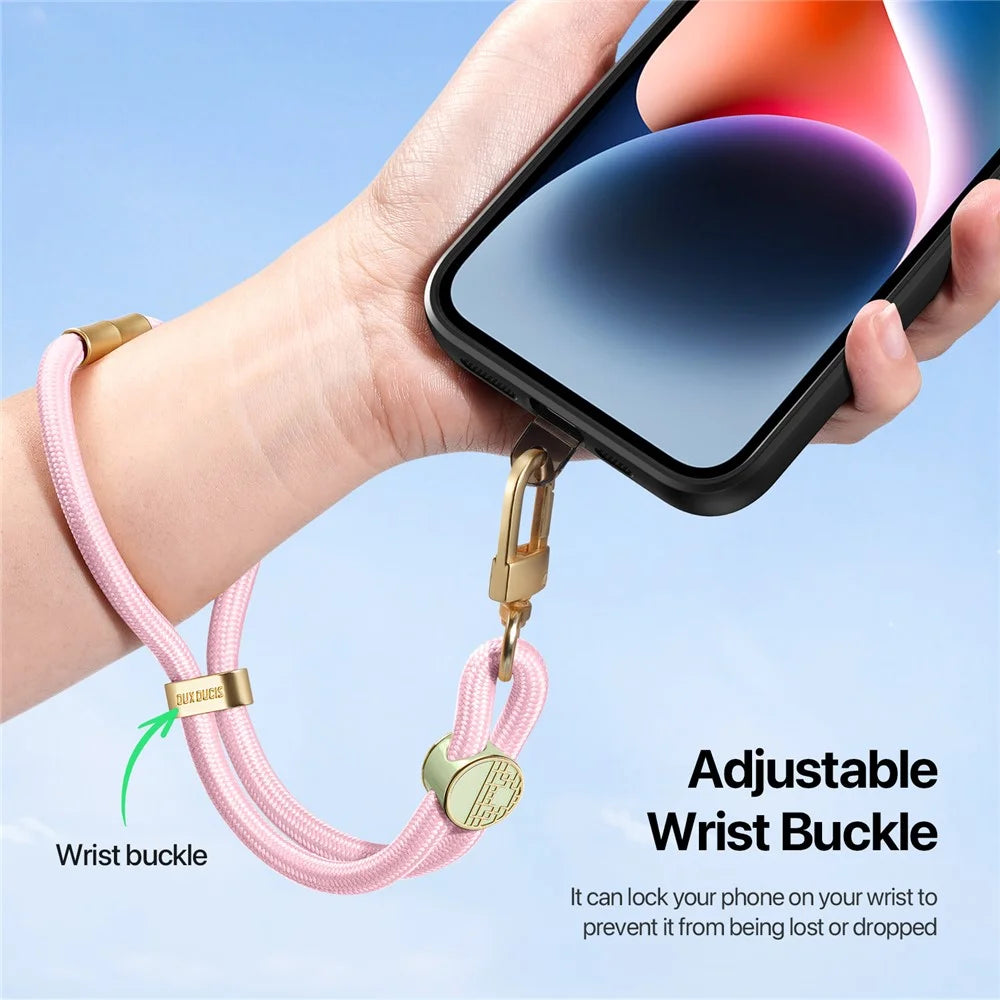 DUX DUCIS For Universal  Garden Series Phone Lanyard Adjustable Wrist Strap with Tile - Light Pink - 6