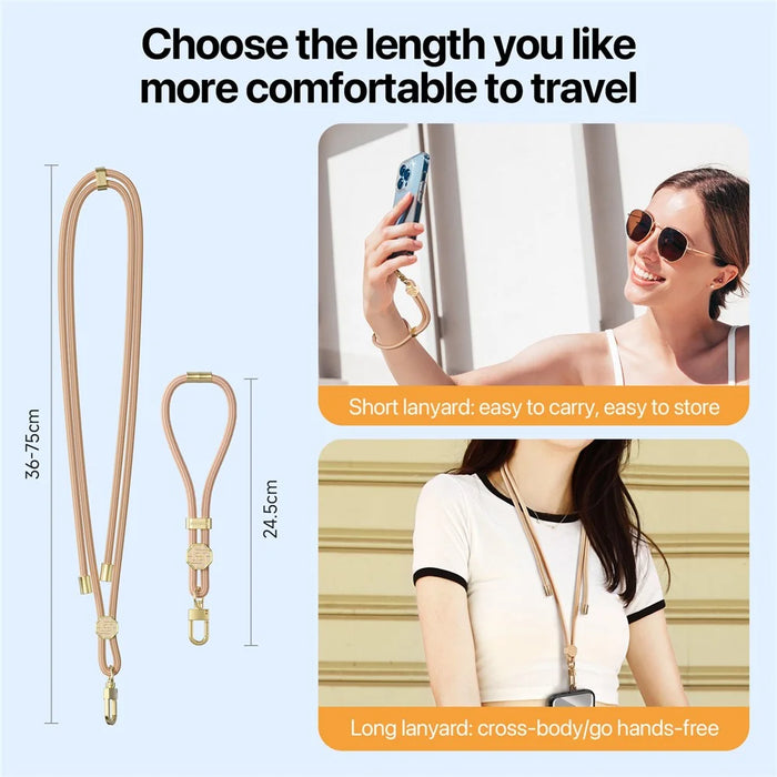 DUX DUCIS For Universal  Garden Series Phone Lanyard Adjustable Wrist Strap with Swastika Pattern - Amber Color - 4
