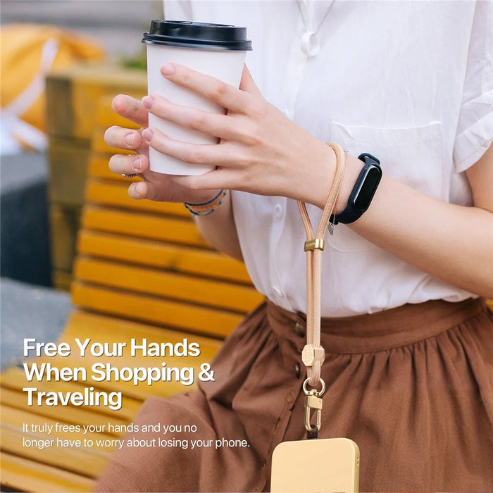 DUX DUCIS For Universal  Garden Series Phone Lanyard Adjustable Wrist Strap with Swastika Pattern - Amber Color - 5
