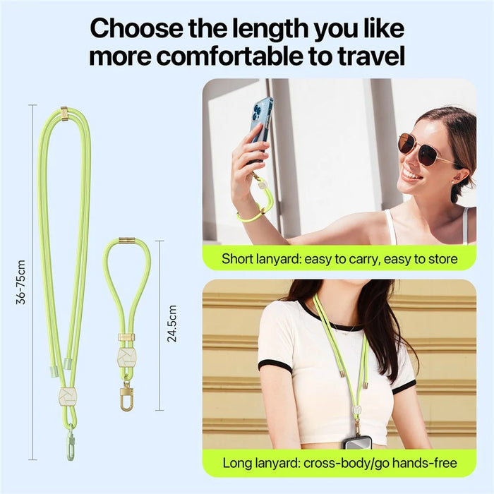 DUX DUCIS For Universal  Garden Series Phone Lanyard Adjustable Wrist Strap with Ice Crack Pattern - Green Yellow - 4