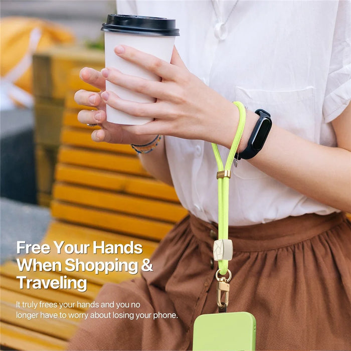 DUX DUCIS For Universal  Garden Series Phone Lanyard Adjustable Wrist Strap with Ice Crack Pattern - Green Yellow - 5