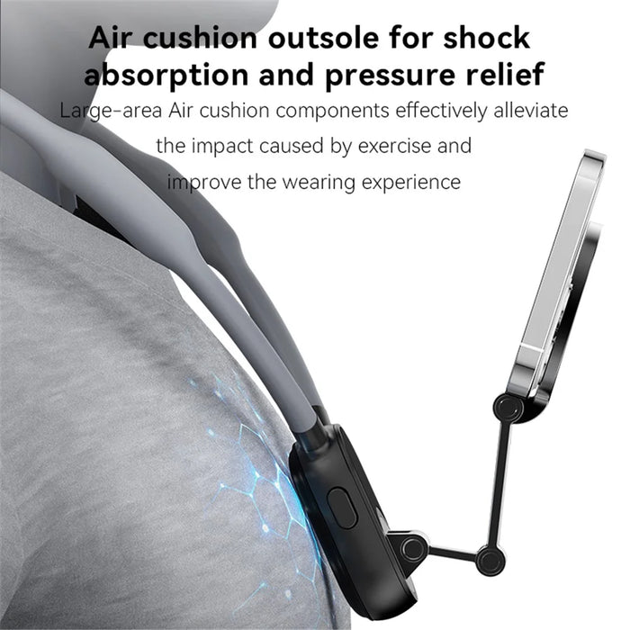 Magnetic Neck Phone Holder Multi-Functional Stand Sports Camera Support Adjustable Viewing Angles - Grey - 5