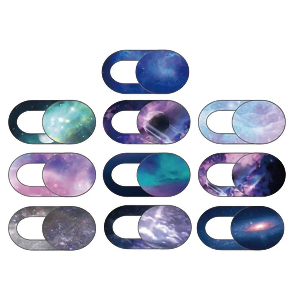 10Pcs / Set Starry Sky Pattern Laptop Tablet Phone Camera Cover Sticker Privacy Protection Webcam Slider Lid - 1
