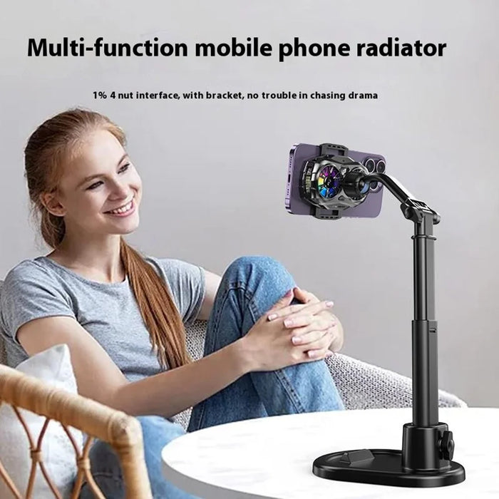 K19 Mobile Phone Cooler Fan Radiator with Digital Display  /  Dual Fans  /  RGB Lighting  /  Adjustable Speed - Black - 3