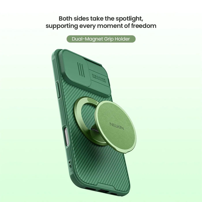 NILLKIN Dual Magnetic Ring Phone Stand Holder Flexible Rotation Adjustable Kickstand - Matcha Green - 6