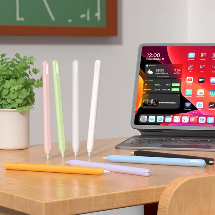 For Apple Pencil (2nd Generation) Integrated Stylus Case Silicone Protective Cover - Pink - 7