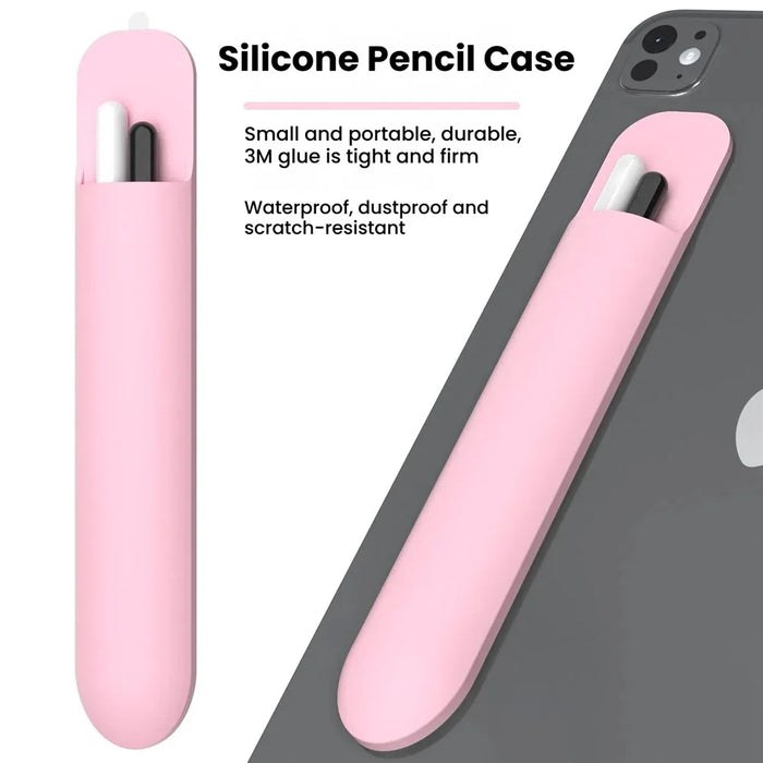 Universal Silicone Stylus Storage Case Compact Portable Waterproof Dustproof Scratch Resistant Pencil Bag - Pink - 2