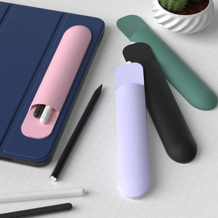 Universal Silicone Stylus Storage Case Compact Portable Waterproof Dustproof Scratch Resistant Pencil Bag - Pink - 7