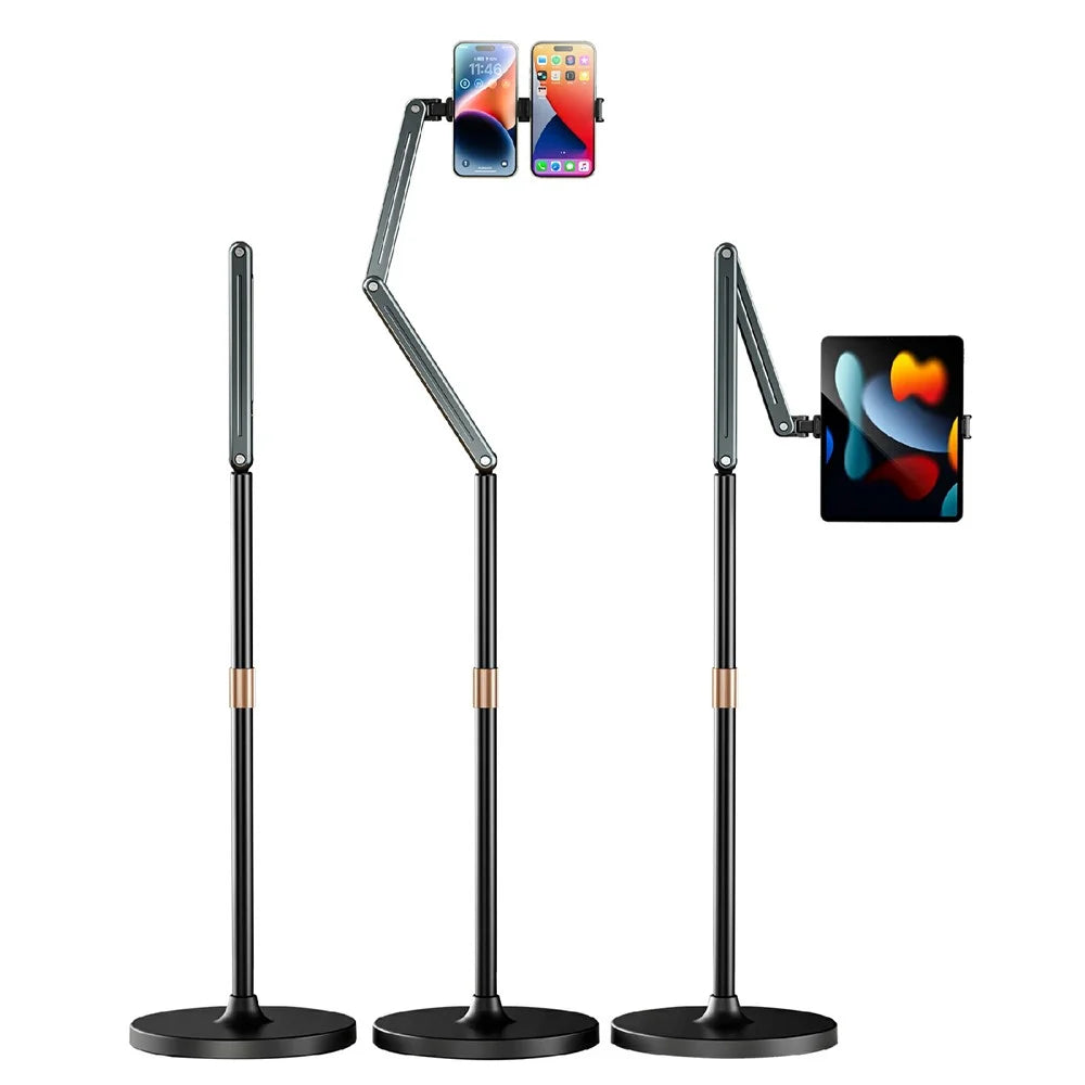 BONERUY P86L Retractable Floor Stand 360 Degree Rotatable Lazy Bracket for Streaming Studying - 2