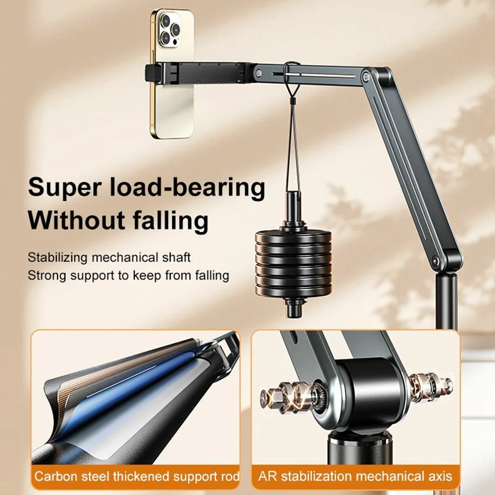 BONERUY P86L Retractable Floor Stand 360 Degree Rotatable Lazy Bracket for Streaming Studying - 4