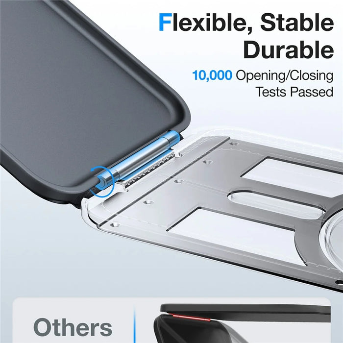 TORRAS Magnetic Card Holder 360° Rotatable Stand 3 Card Storage Pouch - Black - 5