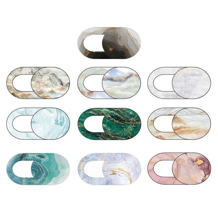 10Pcs / Set Marble Pattern Laptop Tablet Phone Camera Sticker Privacy Protection Webcam Slider Cover - 1