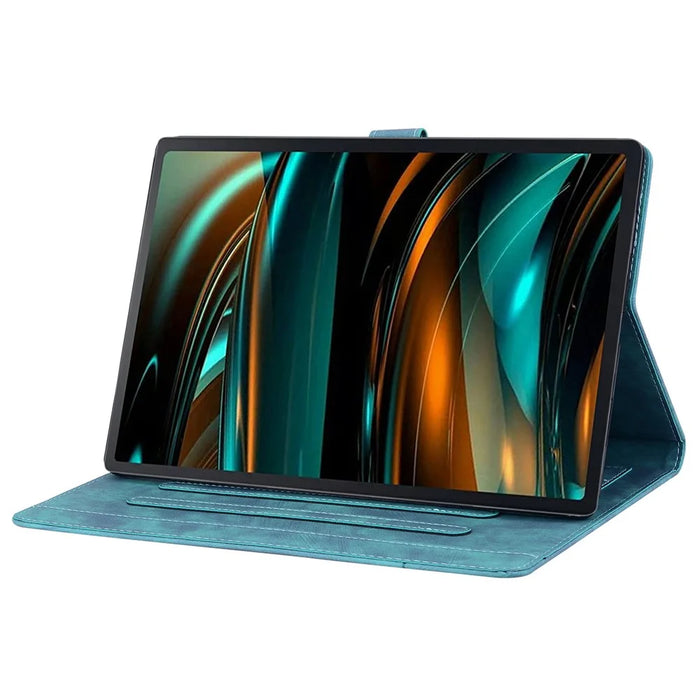 For Lenovo Xiaoxin Pad 11 2025 / Tab K11 Gen 2 TB336 / Idea Tab / Tab M11 Case Card Slots Leather Tablet Stand Folio Cover Flower Cat - Green - 3