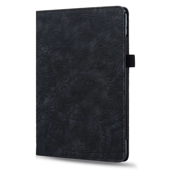 For Lenovo Xiaoxin Pad 11 2025 / Tab K11 Gen 2 TB336 / Idea Tab / Tab M11 Tablet Case Card Slots Leather Cover Flower Pattern - Black - 5