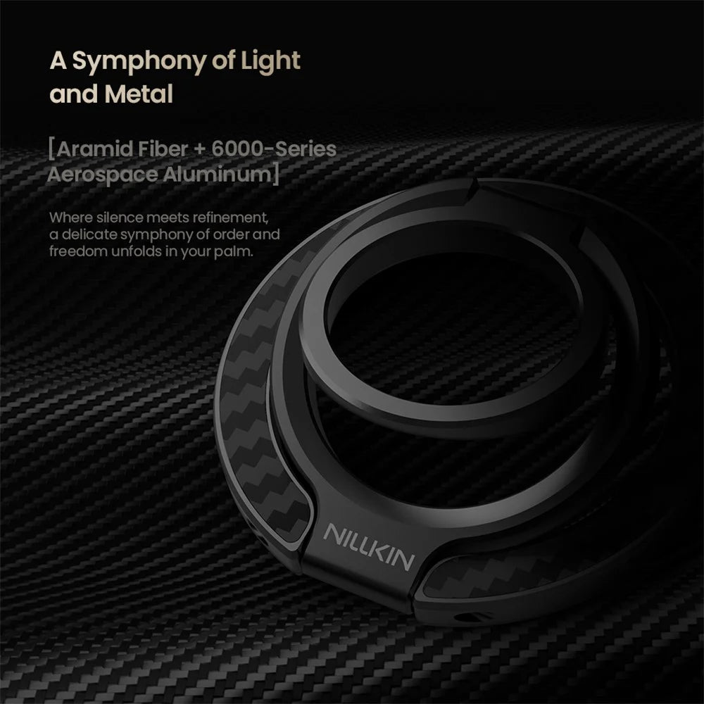 NILLKIN Magnetic Ring Kickstand Slim Aramid Fiber Aerospace Aluminum Multi Angle Adjustable Holder - 7