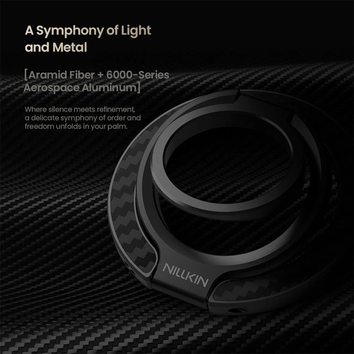 NILLKIN Magnetic Ring Kickstand Slim Aramid Fiber Aerospace Aluminum Multi Angle Adjustable Holder - 7
