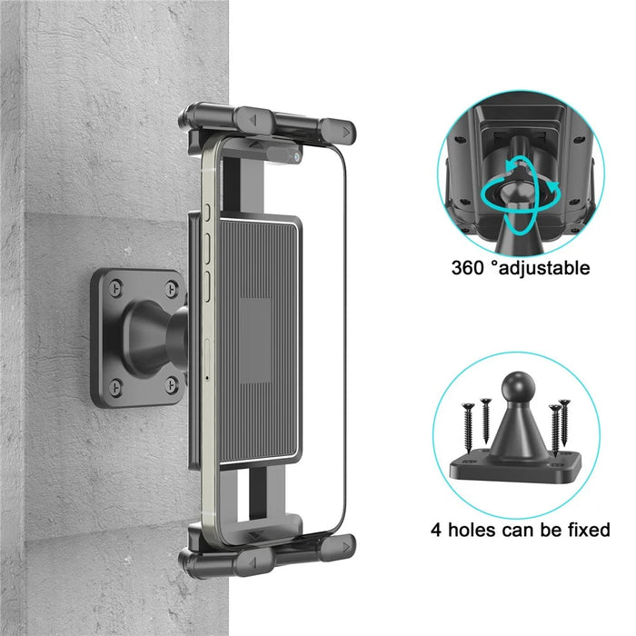 QB01 Universal Wall Mount Holder 4.7-15 Inch Phone Tablet 360 Degree Rotation Kitchen Bathroom Bracket - 2