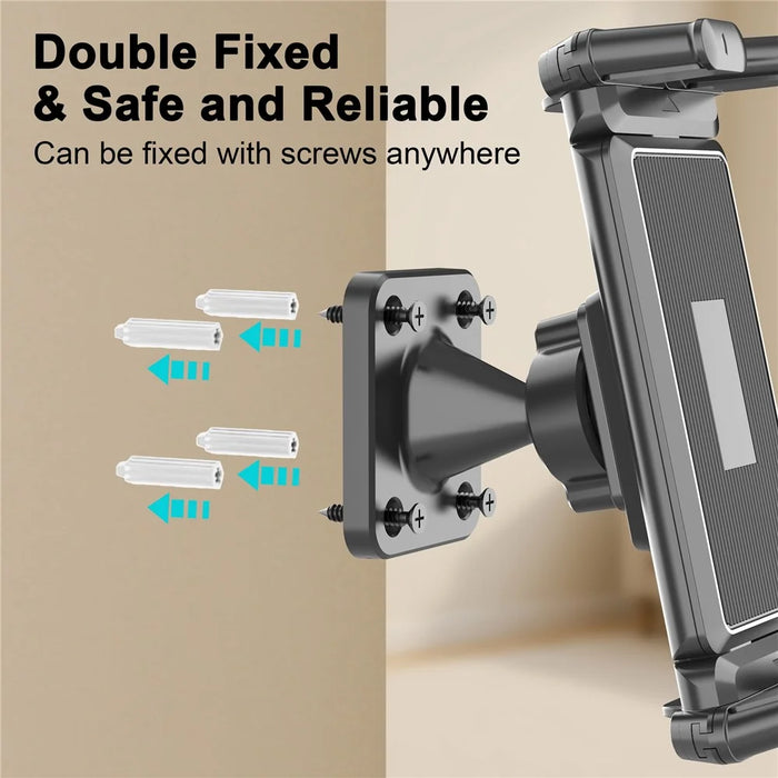 QB01 Universal Wall Mount Holder 4.7-15 Inch Phone Tablet 360 Degree Rotation Kitchen Bathroom Bracket - 5