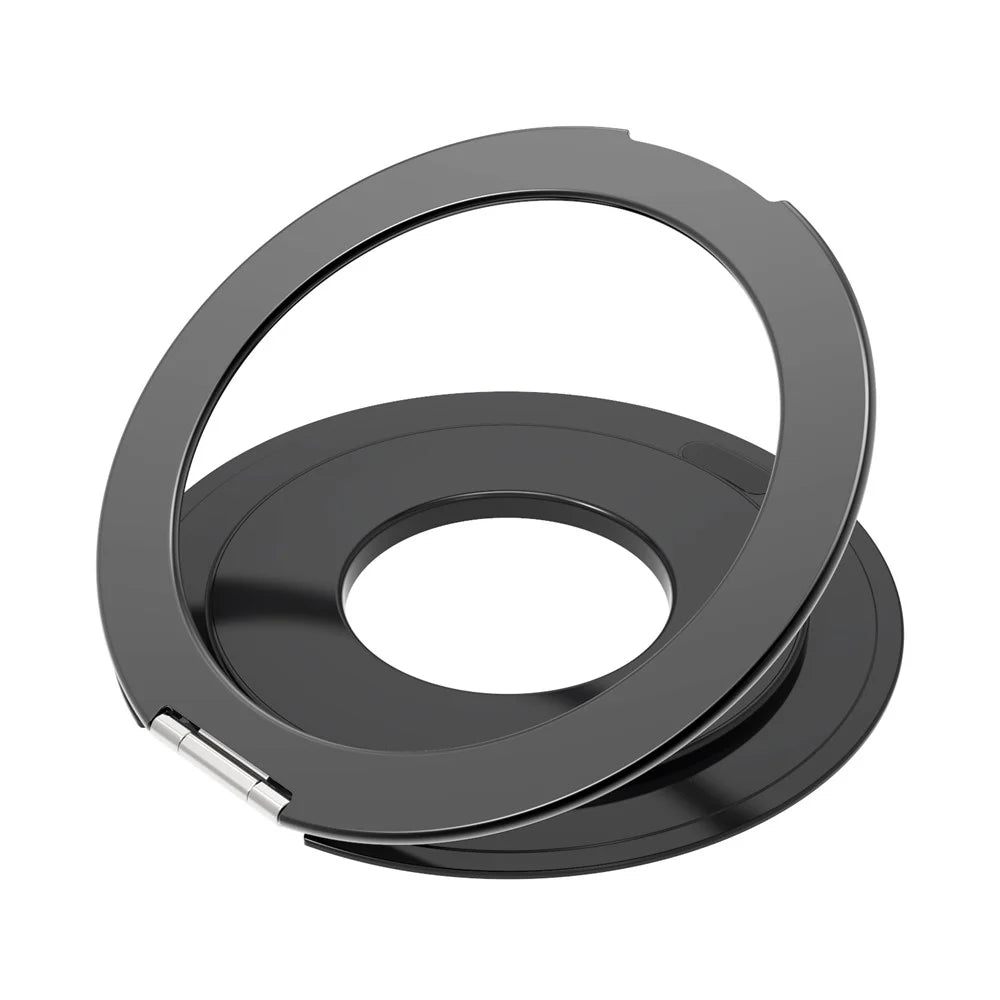 360 Degree Rotating Aluminum Alloy Stand Adhesive Adjustable Phone Tablet Kickstand - Black - 1
