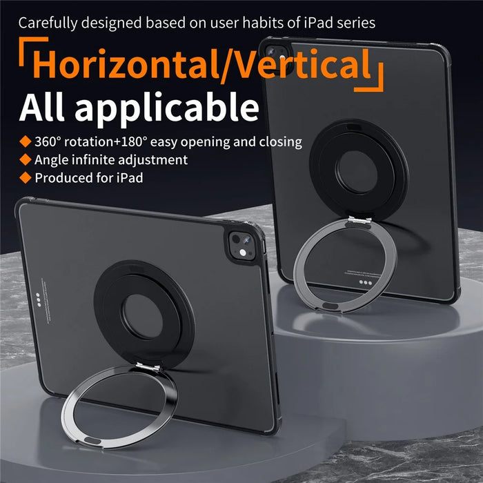 360 Degree Rotating Aluminum Alloy Stand Adhesive Adjustable Phone Tablet Kickstand - Black - 4