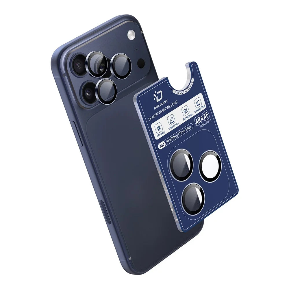 DUX DUCIS For iPhone 17 Pro Max / iPhone 17 Pro Camera Lens Protector  HAWK Series Tempered Glass Lens Protector - Deep Blue - 1