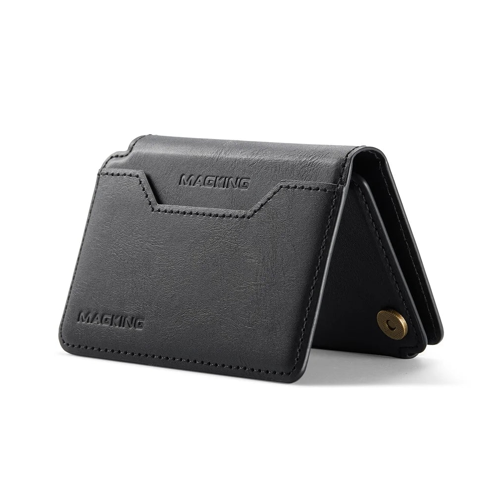 MAGKING K3 PRO Magnetic Detachable Phone Card Holder Kickstand RFID Blocking 6 Card Slots - Black - 3