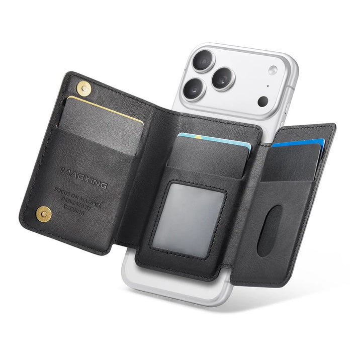 MAGKING K3 PRO Magnetic Detachable Phone Card Holder Kickstand RFID Blocking 6 Card Slots - Black - 5