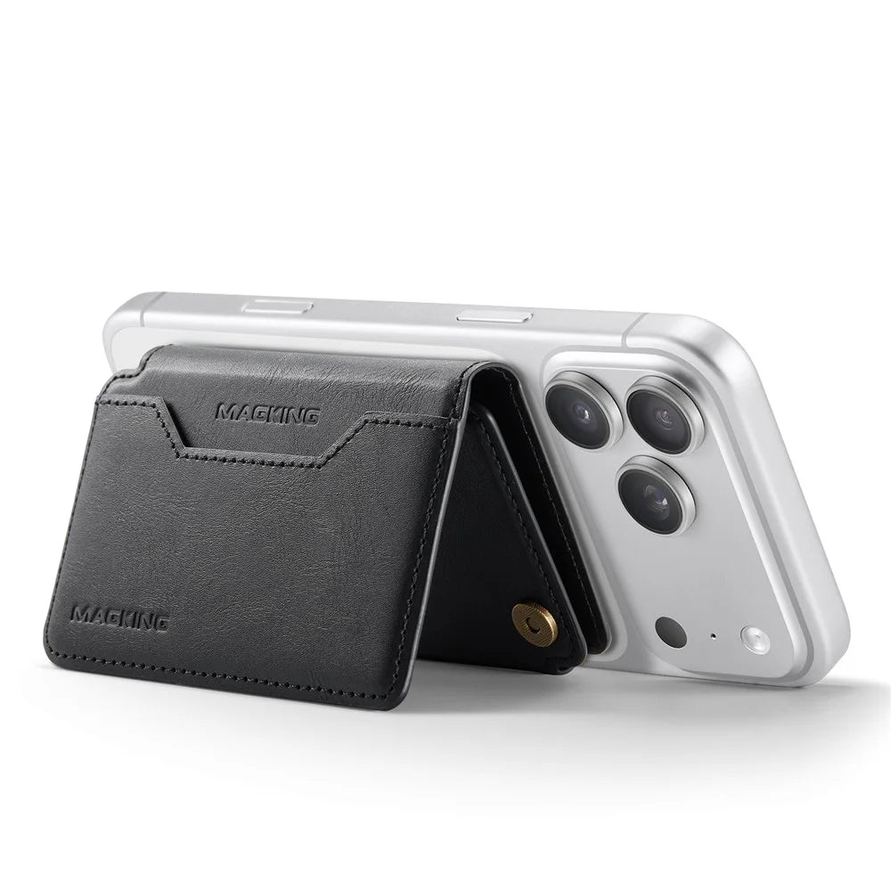 MAGKING K3 PRO Magnetic Detachable Phone Card Holder Kickstand RFID Blocking 6 Card Slots - Black - 7