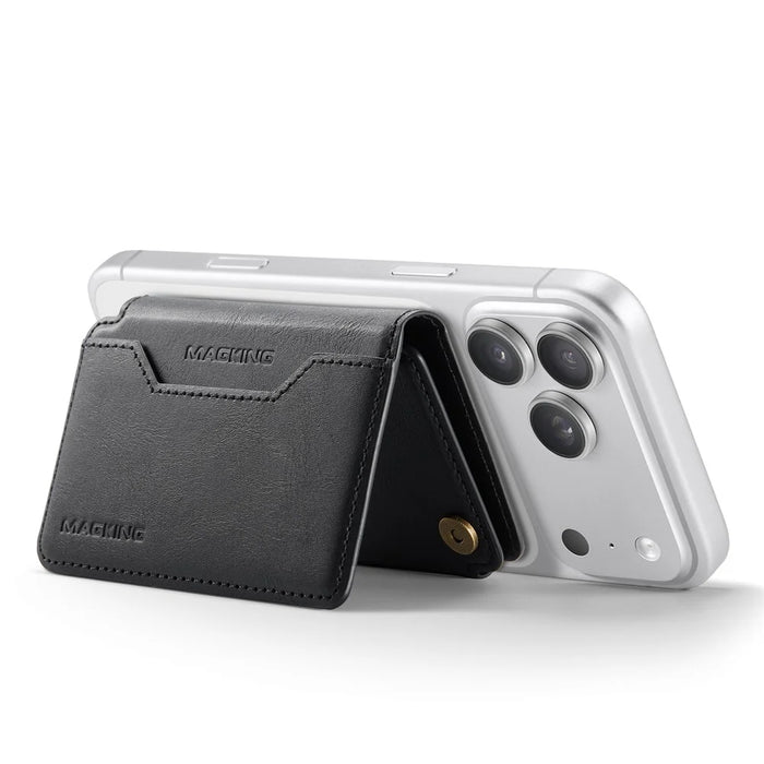 MAGKING K3 PRO Magnetic Detachable Phone Card Holder Kickstand RFID Blocking 6 Card Slots - Black - 7