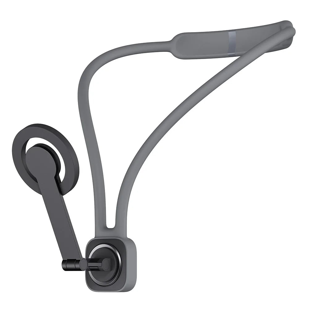 K08-2M Magnetic Neck Phone Holder 360 Degree Rotation Phone Neck Mount Hand Free POV - Grey - 1