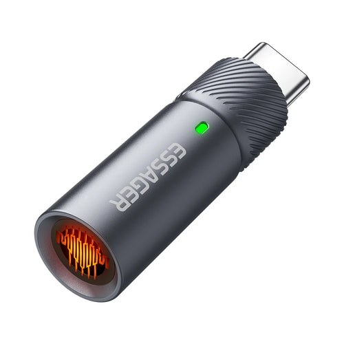 ESSAGER Aluminum Alloy Type-C Cigarette Lighter Tungsten Wire Heating Auto Shut Off - Type-C Male Connector - 1