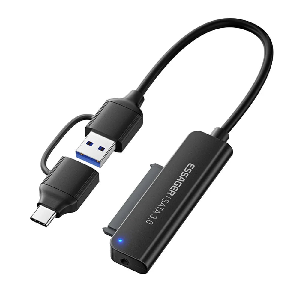 ESSAGER 5Gbps High Speed Data Transfer 2 in 1 USB 3.0  /  Type-C to SATA Adapter Cable for External Hard Drive SSD - 1