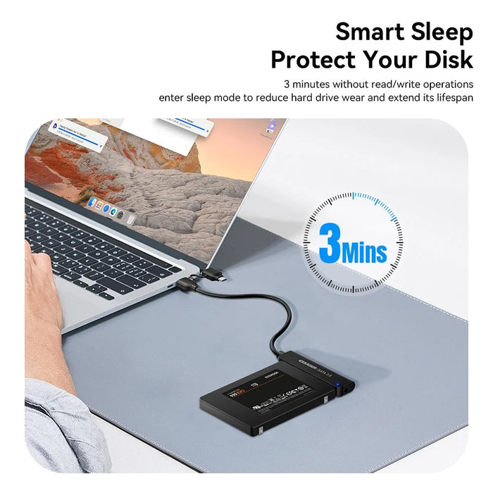 ESSAGER 5Gbps High Speed Data Transfer 2 in 1 USB 3.0  /  Type-C to SATA Adapter Cable for External Hard Drive SSD - 4