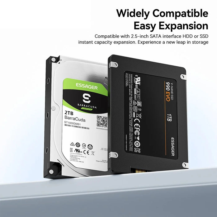 ESSAGER 5Gbps High Speed Data Transfer 2 in 1 USB 3.0  /  Type-C to SATA Adapter Cable for External Hard Drive SSD - 6