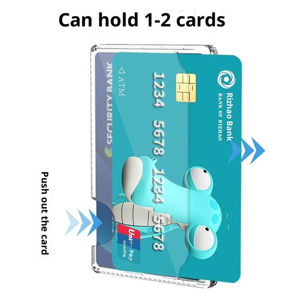 Side-Mount Clear Card Holder Magnetic Slim Phone Back Card Case - 3