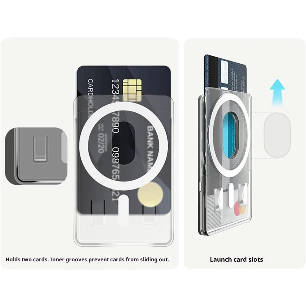 Anti-Spy Matte Magnetic Card Holder Slim Phone Back Card Case - 7
