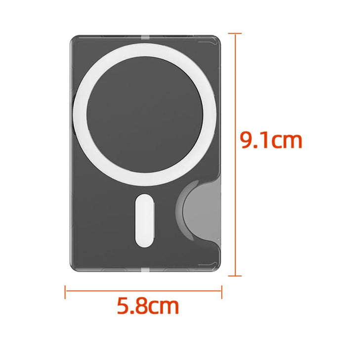 Side Push Card Holder Strong Magnetic Slim Phone Back Card Case - Transparent Black - 7