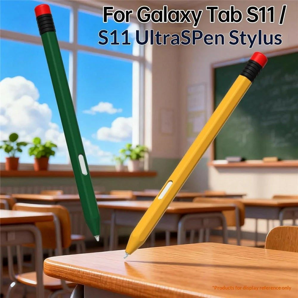 For Samsung Galaxy Tab S11  /  S11 Ultra S Pen Silicone Case Pencil Style Stylus Protective Sleeve - Yellow - 7