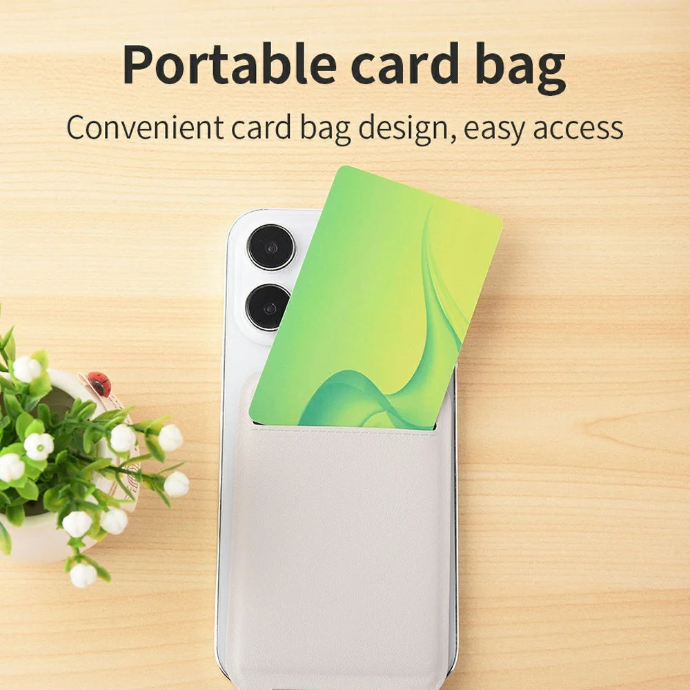 DO AS YOU WISH Foldable Square Magnetic Phone Stand with Card Holder 30-90° Adjustable Phone Desktop Holder Rotary with Magnetic Plate - Grey - 3